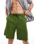 Фото #1 товара ASOS DESIGN swim shorts in long length in green