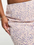 Фото #4 товара Glamorous Curve maxi slip skirt in cream blue ditsy