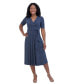 ფოტო #4 პროდუქტის Petite Pleated V-Neck Tie-Waist Dress