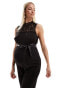 Фото #2 товара Mamalicius Maternity lace high neck jumpsuit in black