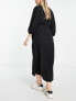 ASOS DESIGN Maternity nursing wrap midi dress in black