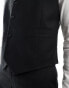 ASOS DESIGN skinny linen mix suit waistcoat in black