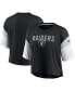 Фото #1 товара Women's Black and White Las Vegas Raiders Nickname Tri-Blend Performance Crop Top