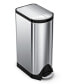 Фото #1 товара Brushed Stainless Steel 30 Liter Fingerprint Proof Butterfly Step Trash Can