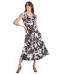 Women's Printed A-Line Midi Dress Черно-белый, 8 - фото #1