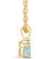 ფოტო #3 პროდუქტის Aquamarine (3/4 ct.t.w) and Diamond Accent Pendant Necklace in 14K Yellow Gold