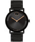 ფოტო #1 პროდუქტის Men's Bold Evolution 2.0 Swiss Quartz Ionic Plated Black Steel Watch 40mm