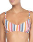 Фото #1 товара Peony 285615 Women Striped Bralette Bikini Top Swimwear, Size 10