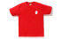 BAPE Bicolor Multi Logo Tee 背后徽章短袖T恤 男女同款 红色 开学季 / Футболка BAPE Bicolor Multi Logo Tee T 1F30-110-080