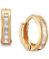 ფოტო #2 პროდუქტის Children's Cubic Zirconia Extra Small Huggie Hoop Earrings in 14k Gold, 10mm