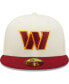 ფოტო #4 პროდუქტის Men's Cream, Burgundy Washington Commanders Tri-Chrome 59FIFTY Fitted Hat