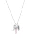 Rose Quartz Stone Charm Necklace in Fine Silver Plated Brass