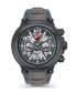 ფოტო #1 პროდუქტის Men's Partenza Collection Chronograph Timepiece Black Silicon with Gray Leather Strap Watch, 49mm