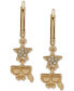 Gold-Tone Crystal Karl Double Drop Earrings CRYSTAL WH - фото #1