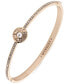 Gold-Tone Pavé, Imitation Pearl & Logo Bangle Bracelet