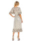 ფოტო #2 პროდუქტის Women's Sequin Flounce Sleeve Midi Dress