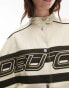 Фото #4 товара Topshop oversized cotton racer jacket in cream