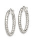 Stainless Steel Polished and Textured Hollow Hoop Earrings