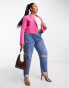 Yours tailored cropped blazer in bright pink