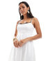 Abercrombie & Fitch dipped waist lace maxi dress in white