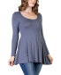 Women's Long Sleeve Swing Style Flare Tunic Top