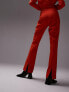 Topshop – Feminine Hose in Rot mit hohem Bund und Saumschlitz hinten, Kombiteil