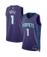 Фото #3 товара Men's Lamelo Ball Purple Charlotte Hornets Statement Edition Swingman Jersey