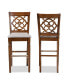 Alexandra Modern and Contemporary Fabric Upholstered 2 Piece Bar Stool Set