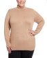 ფოტო #1 პროდუქტის Plus Size Long Sleeve Turtleneck Sweater