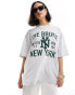 Фото #1 товара ASOS DESIGN oversized t-shirt with the bronx graphic in ice marl