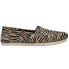 Фото #1 товара TOMS Alpargata Zebra Slip On Womens Beige, Black Flats Casual 10016697-101T