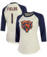 ფოტო #1 პროდუქტის Women's Justin Fields Cream, Navy Chicago Bears Player Name Number Raglan 3/4 Sleeve T-shirt