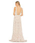 ფოტო #4 პროდუქტის Women's Floral Print Sleeveless Ruffled High Low Gown