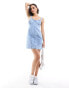 Miss Selfridge denim seamed mini dress in blue acid wash in blauer Acid-Waschung, 34 - фото #3