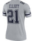 ფოტო #4 პროდუქტის Women's Ezekiel Elliott Gray Dallas Cowboys Inverted Legend Jersey