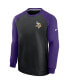 Фото #6 товара Men's Black, Purple Minnesota Vikings Historic Raglan Crew Performance Sweater