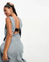 Фото #6 товара ASOS DESIGN sleeveless v-neck dress with d-ring back detail in grey