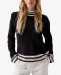 Фото #1 товара Women's Sporty Stripe Long-Sleeve Sweater