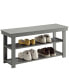 Фото #2 товара 35.5" MDF Oxford Utility Mudroom Bench with Shelves