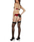 Women's Chloe 3 Piece Lace Bra, Bikini Garter Lingerie Set