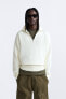 Zipped cotton - wool sweater