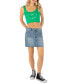 ფოტო #1 პროდუქტის Juniors' Mika Raw-Hem Denim Mini Skirt