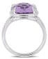 Кольцо Macy's Amethyst White Topaz Split Shank Cocktail 5 - фото #3