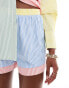 Extro & Vert patchwork short co-ord in pastel stripe