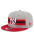 Фото #1 товара Men's Gray, Red Washington Nationals Band 9FIFTY Snapback Hat