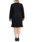 ფოტო #2 პროდუქტის Plus Size Framed Collarless Jacket & Flounce-Hem Skirt