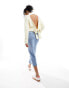 Фото #8 товара Miss Selfridge funnel neck open back tie jumper in cream