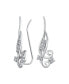 ფოტო #1 პროდუქტის CZ Swirl Wire Ear Pin Climbers Crawlers Earrings For Women For Teen Round Cubic Zirconia .925 Sterling Silver