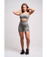 ფოტო #3 პროდუქტის Women's Marcella Recycled Asymmetric Sports Bra - Petrol Marl