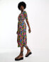 Only Tall wrap midi dress in multi floral